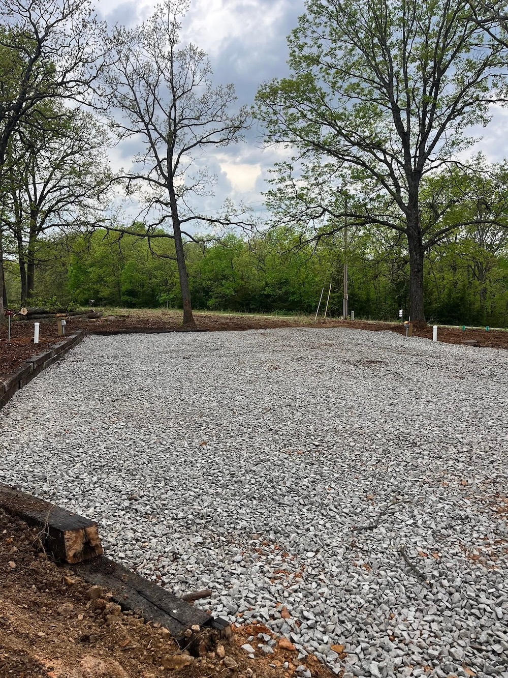 Finished graded building pad ready for construction in Henry County